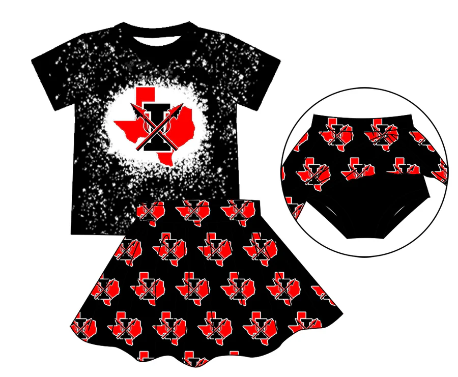 toddle girls cheer team skirt set