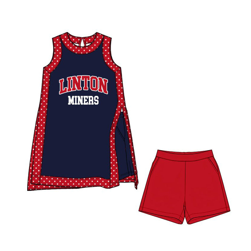 baby girls sleeveless team dress matching shorts  clothing set