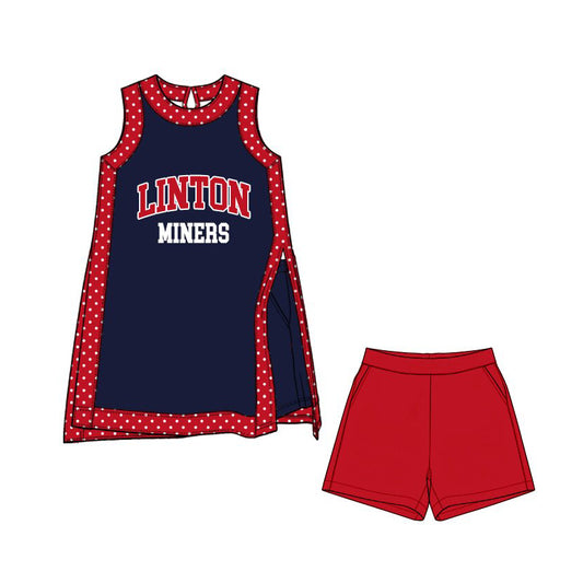 baby girls sleeveless team dress matching shorts  clothing set