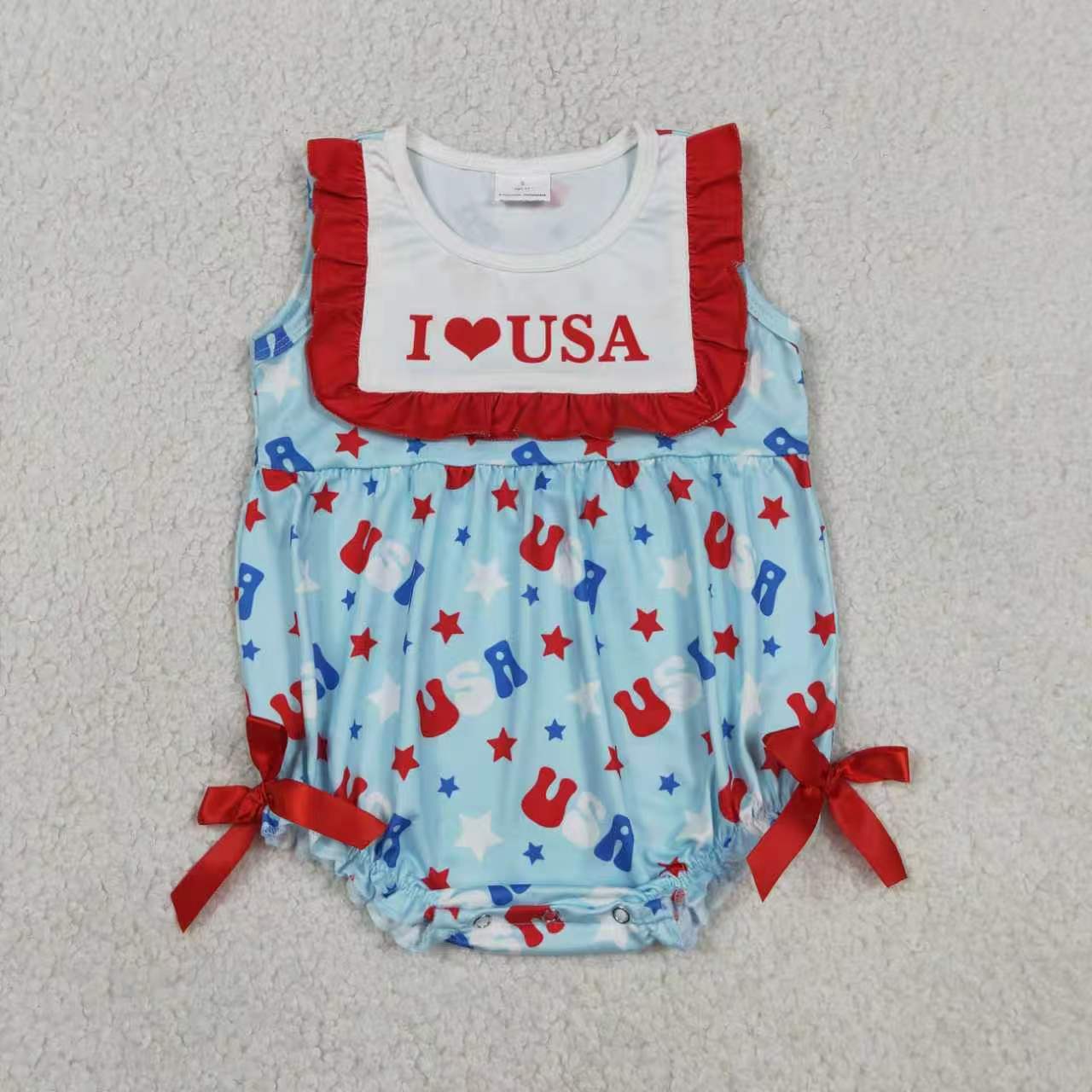 I love USA July 4th top matching shorts toddle baby boy outfit