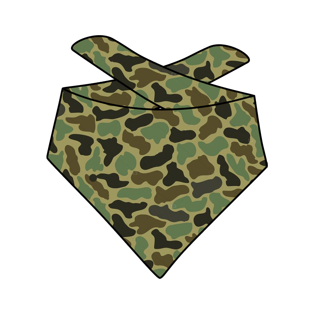 custom design cute puppy dog dark green camo bandanas