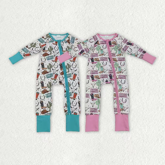 Western design toddle baby long sleeve romper