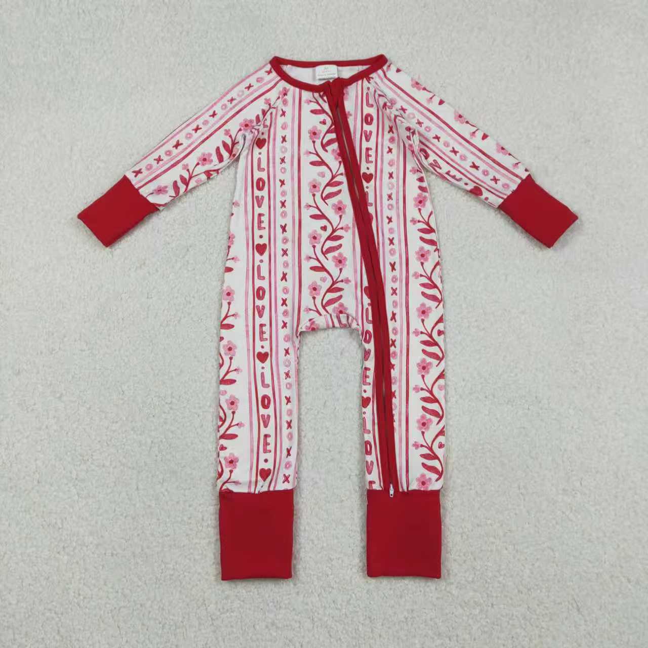 Toddle baby Valentines heart long sleeve romper