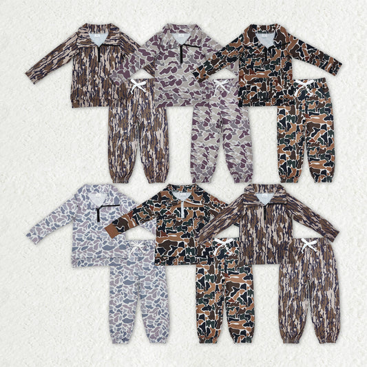 Hunting season camo pullover top matching pants boy spring fall outfit