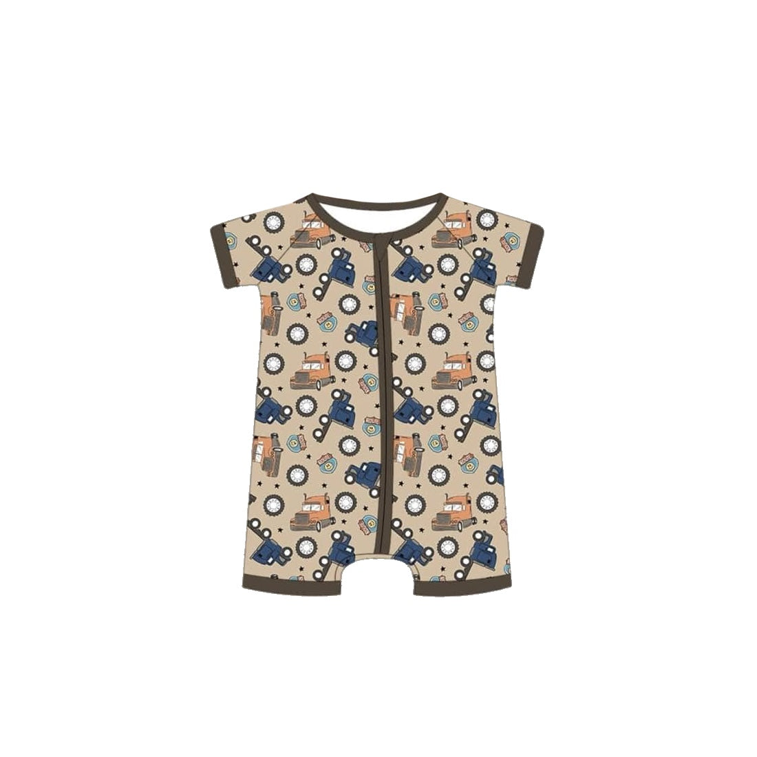 infant baby boy short sleeve zip romper