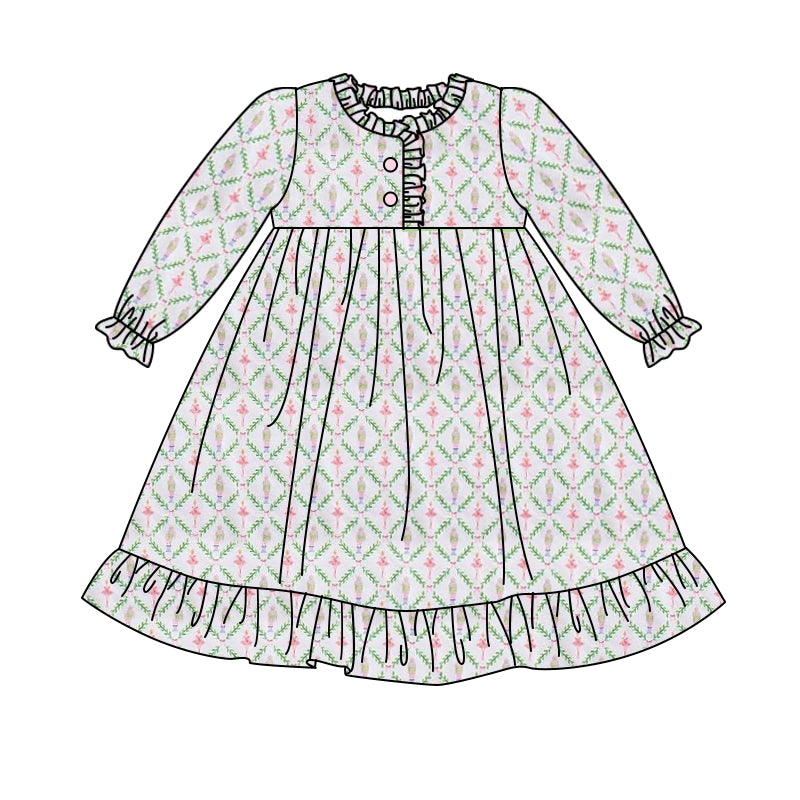 baby girl Christmas soldier long sleeve gown