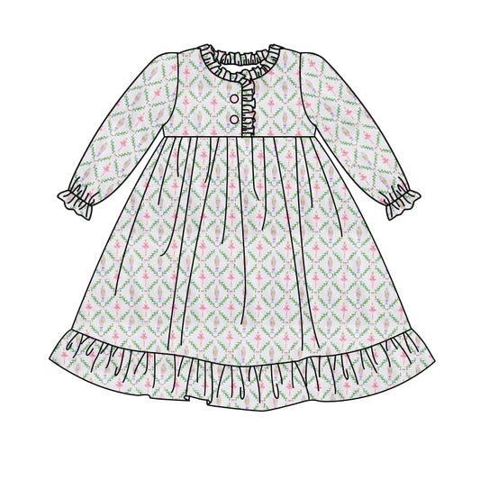 baby girl Christmas soldier long sleeve gown