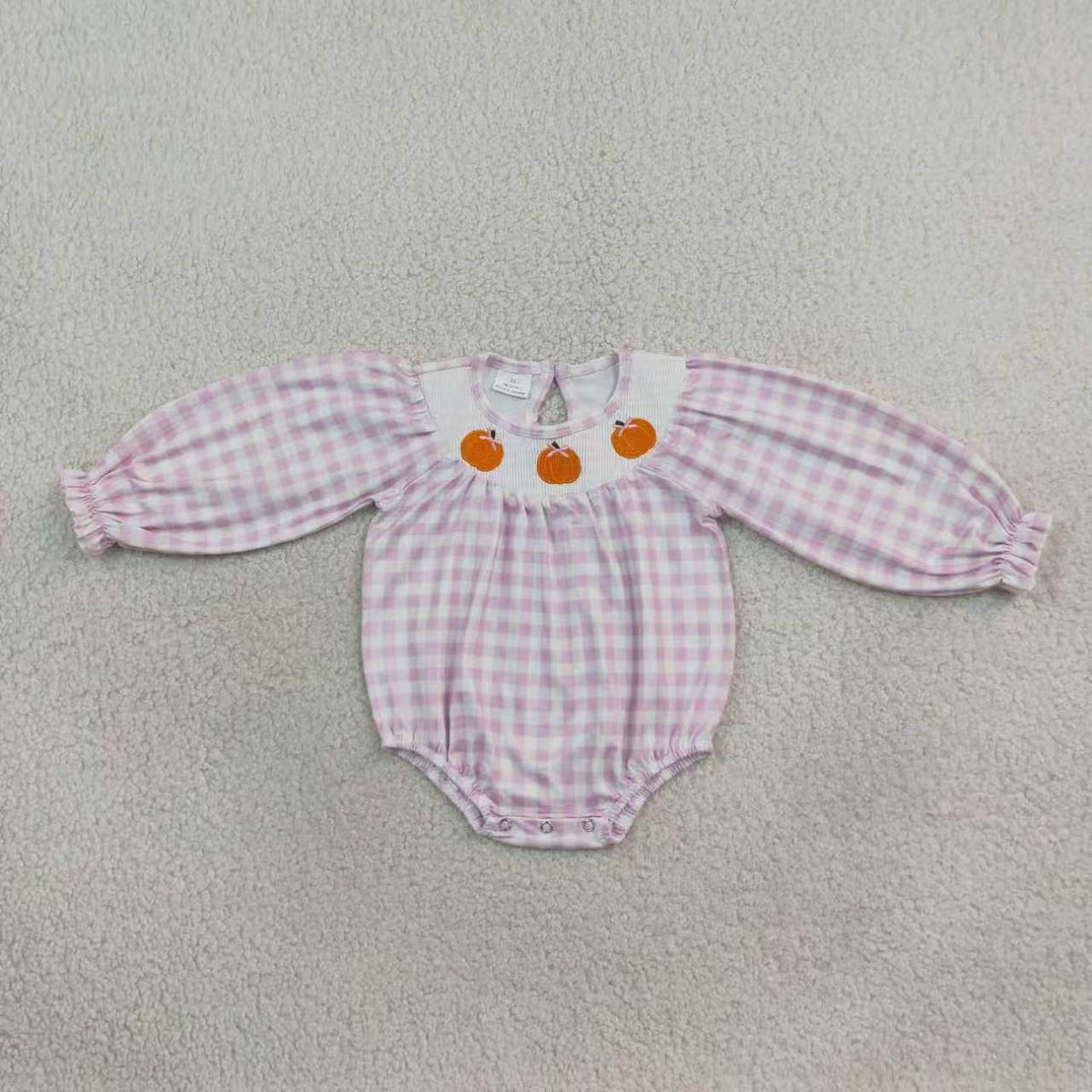 Girls embroidery design fall pumpkin dress