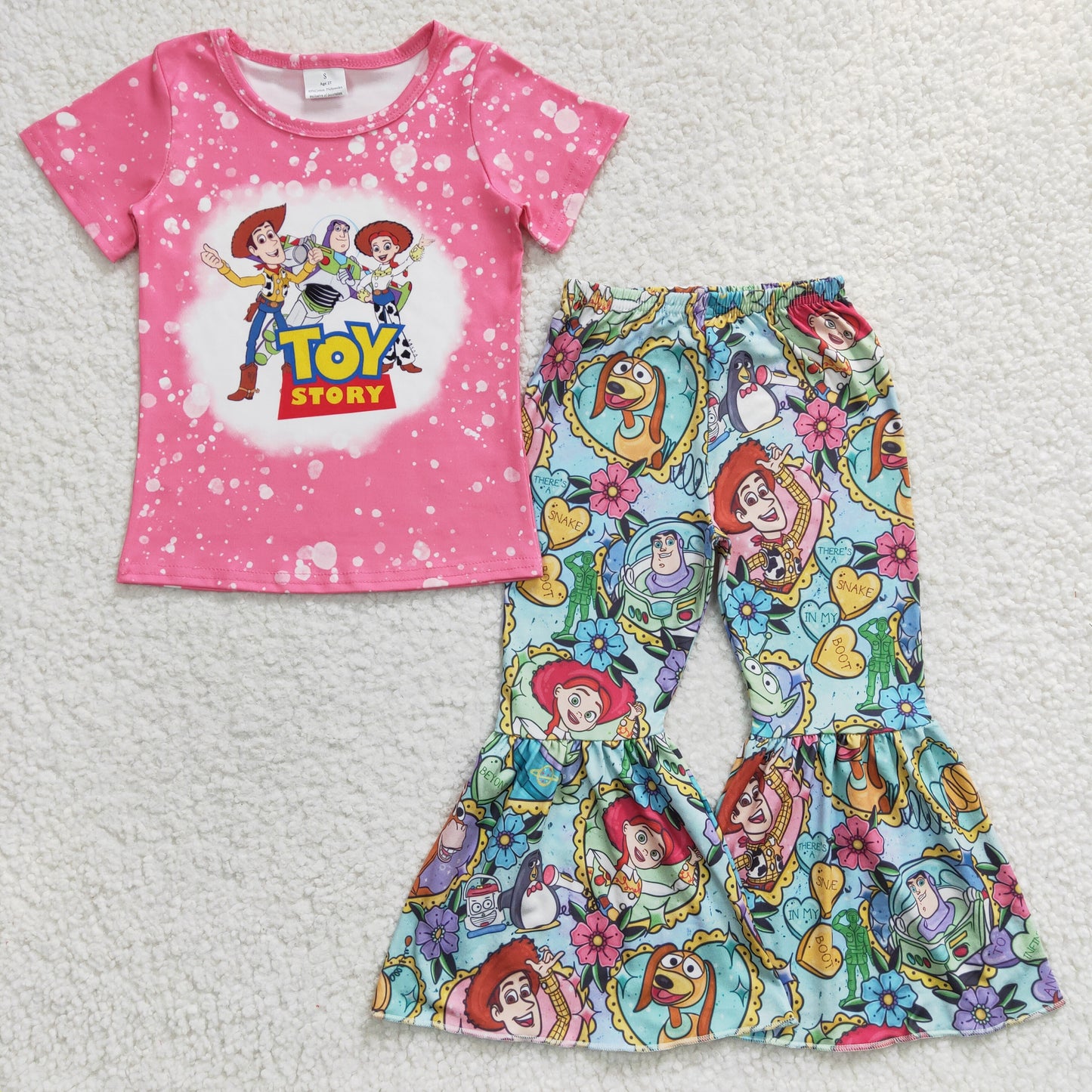 Wholesale girls cartoon clothes set no moq ready to ship