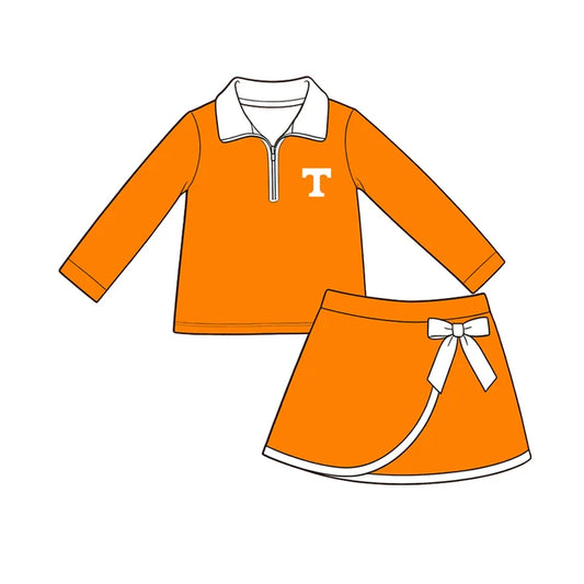 wholesale kids clothes custom tennessee team design skirt matching outfit