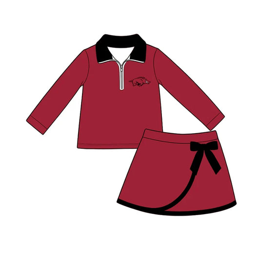 wholesale kids clothes custom team design skirt matching outfit