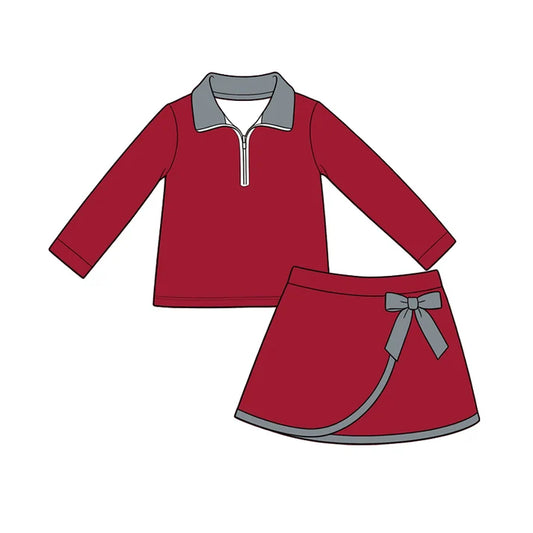 wholesale kids clothes custom team design skirt matching outfit