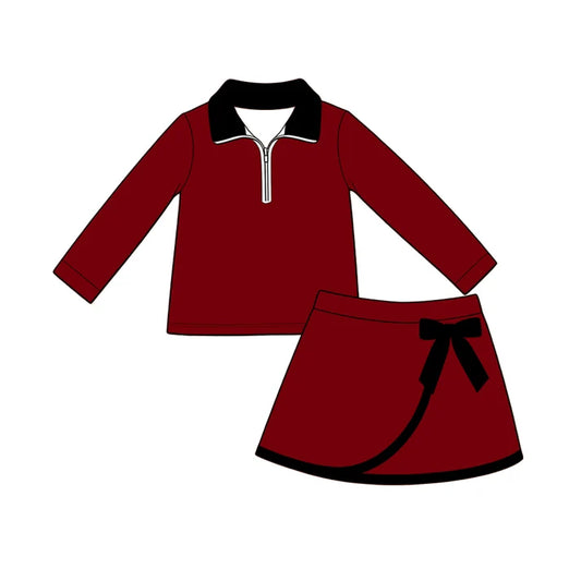 wholesale kids clothes custom team design skirt matching outfit