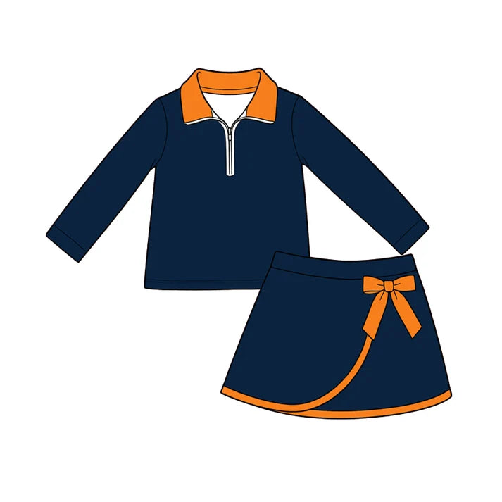 wholesale kids clothes custom team design skirt matching outfit