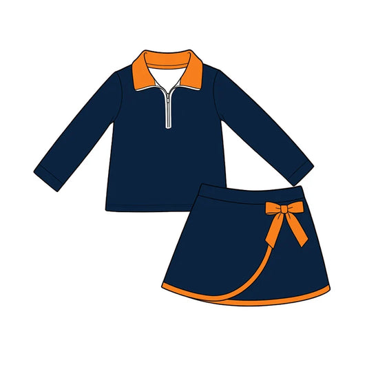 wholesale kids clothes custom team design skirt matching outfit