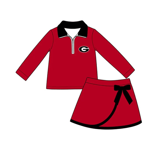 wholesale kids clothes custom georgia team design skirt matching outfit
