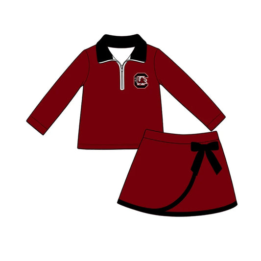 wholesale kids clothes custom team design skirt matching outfit