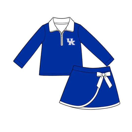 wholesale kids clothes custom kentucky team design skirt matching outfit