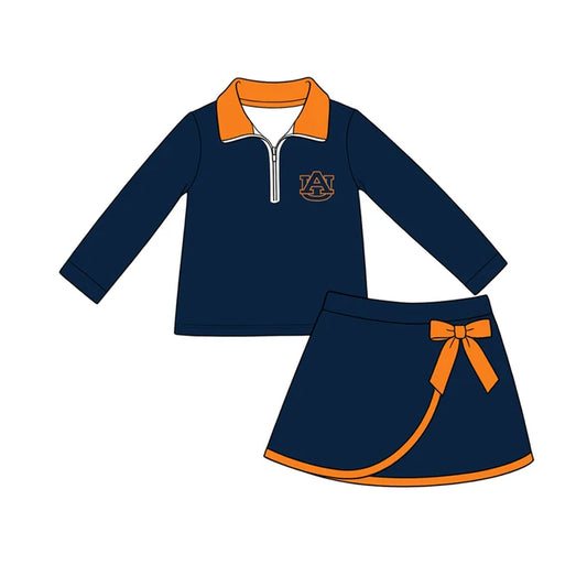 wholesale kids clothes custom team design skirt matching outfit