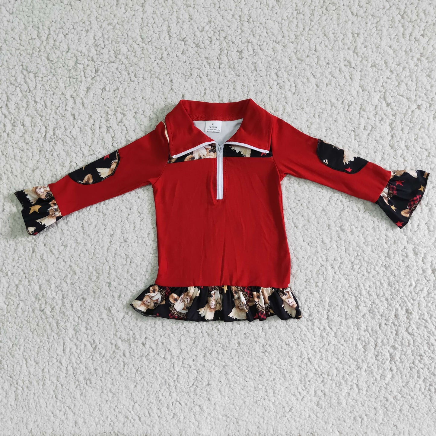 Baby girls heifer print hoodie top