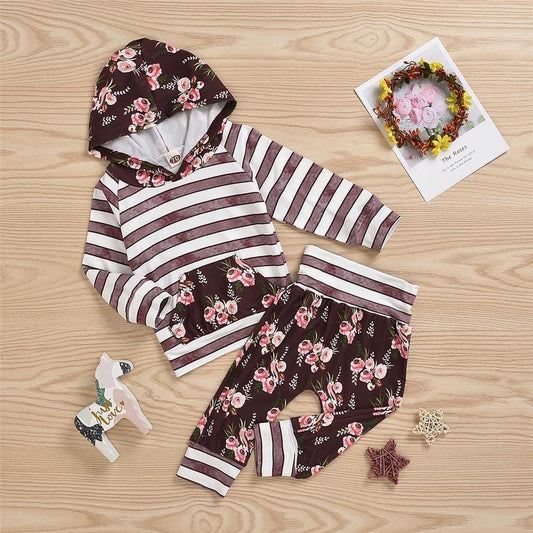 Girls floral hoodie set