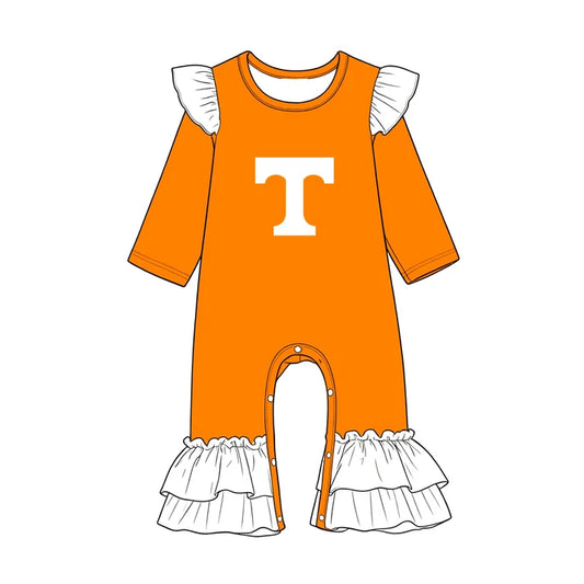 Toddle baby girl long sleeve custom tennessee team romper