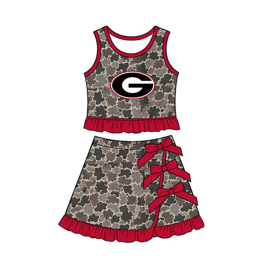 toddle girls custom georgia team camo style skirt set