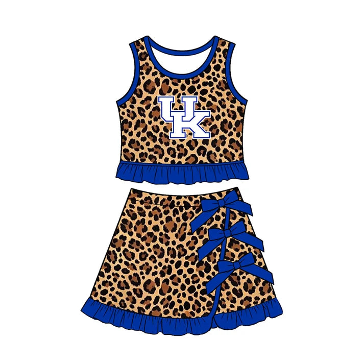 toddle girls custom kentucky team leopard style skirt set