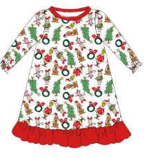 Kids Christmas green face family outfit