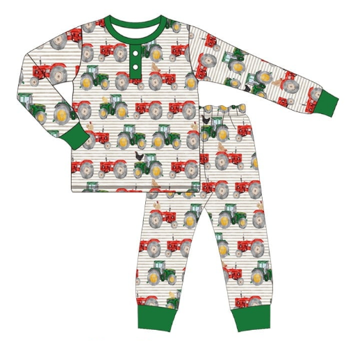 Toddle kids boy tractor design matching design outfit