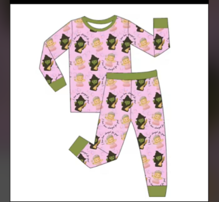 Girls short sleeve bamboo pajama outfit