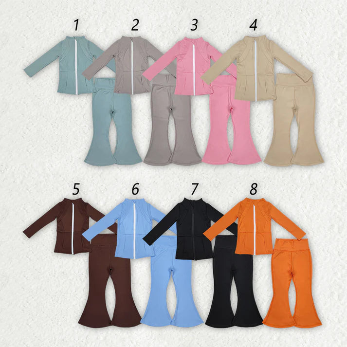 8colors children baby girls active wear athletic sports clothes