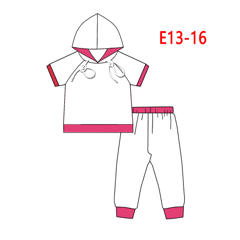 Baby girls  short sleeve summer hoodie set E13-16