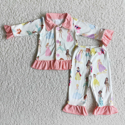 girls princess pajama set