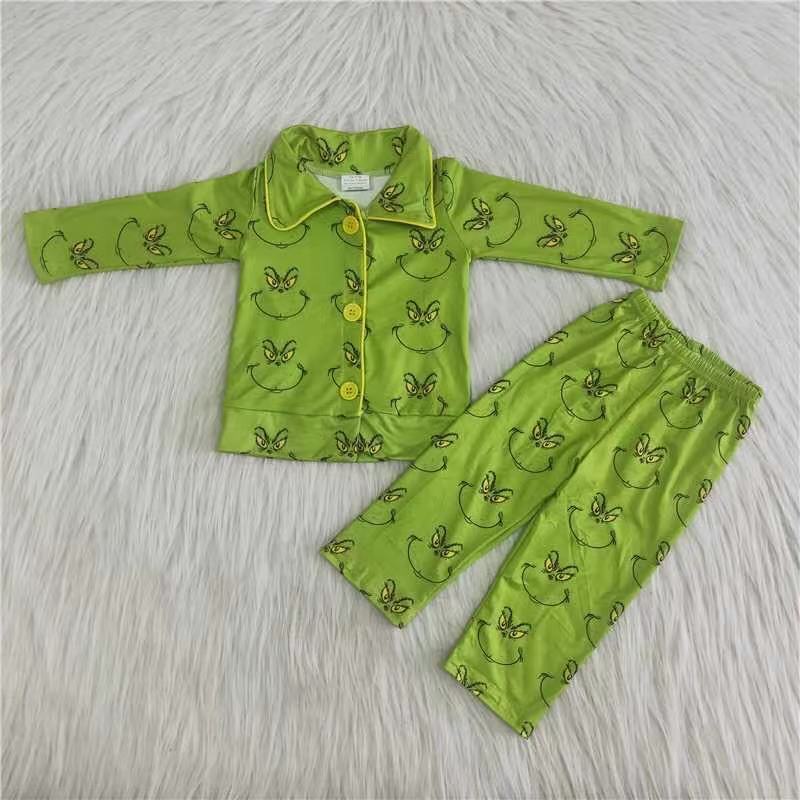 boys green pajama set