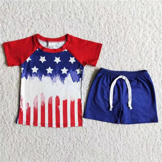 Boys July 4th summer short set