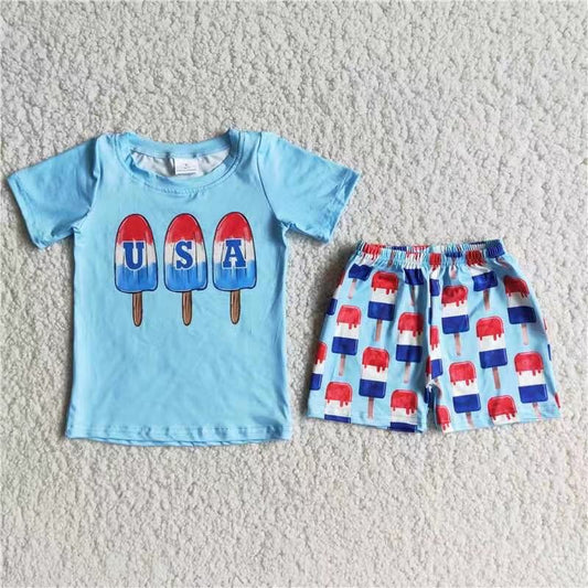 Boys July 4th summer short set