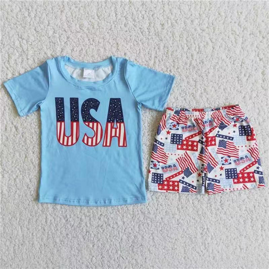 Boys July 4th summer short set