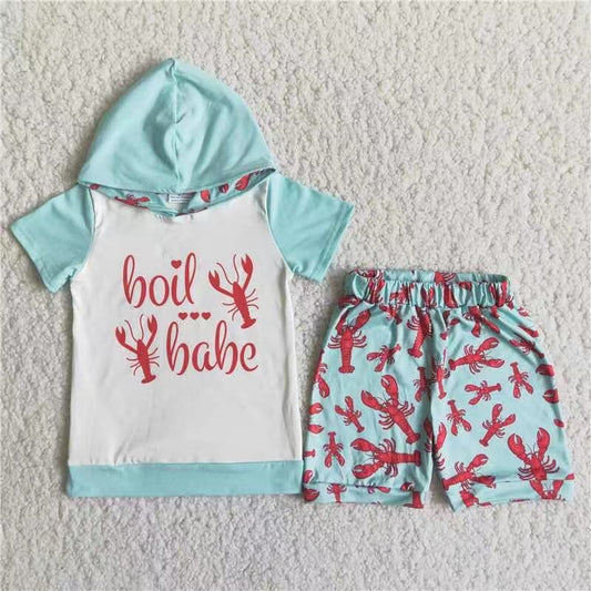 boys summer hoodie set