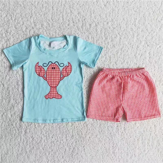 Boys lobster summer short set