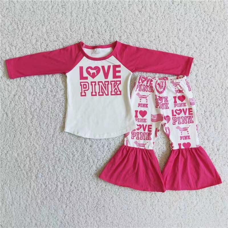Toddle girls pink long sleeve outfits