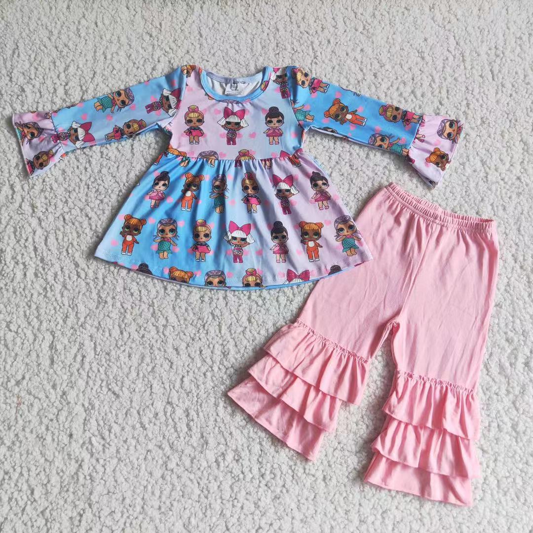 pink tunic top pants set