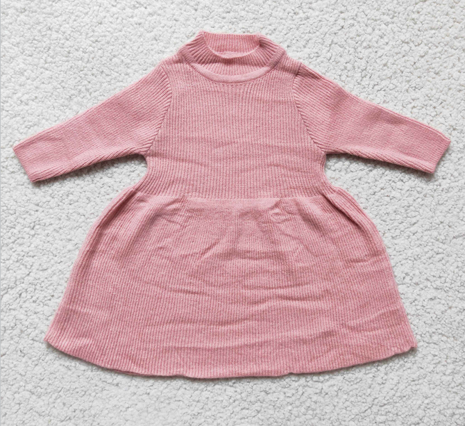 Toddle Girls Long Sleeve Sweater Dress Autumn Winter Girls Wool Knitted Sweater Dress