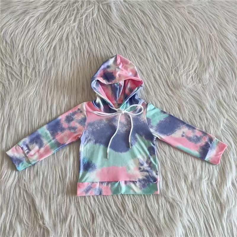 baby girls rainbow print long sleeve hoodie top