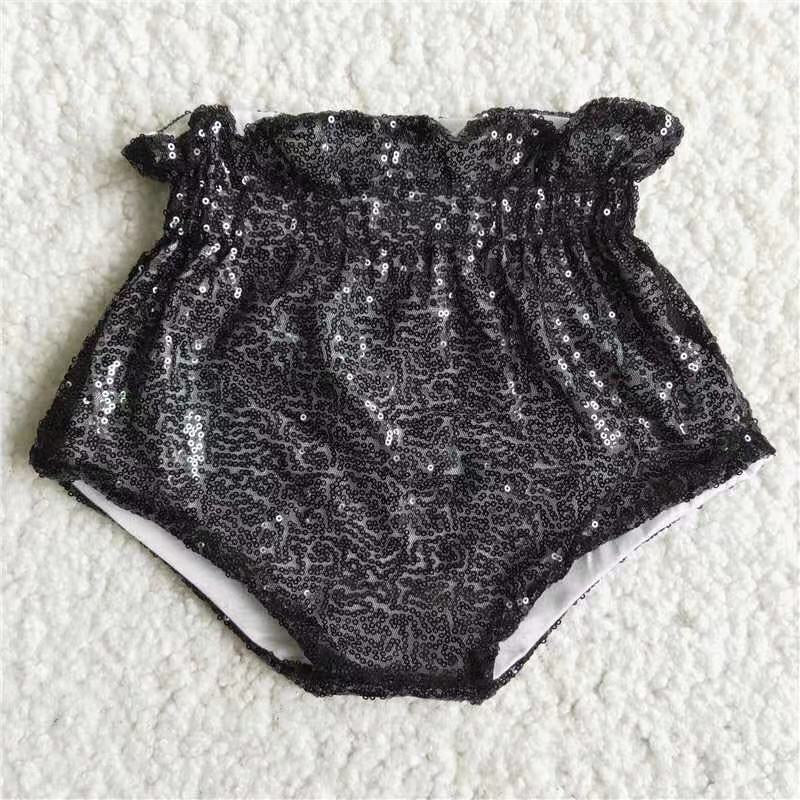 Infant toddle girls black sparking bummies