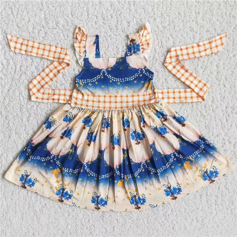 Infant baby girls pumpkin twirl dress