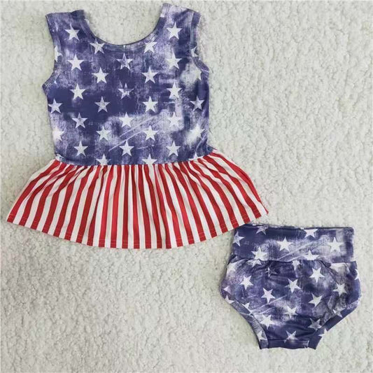 Girls July 4th bummies set