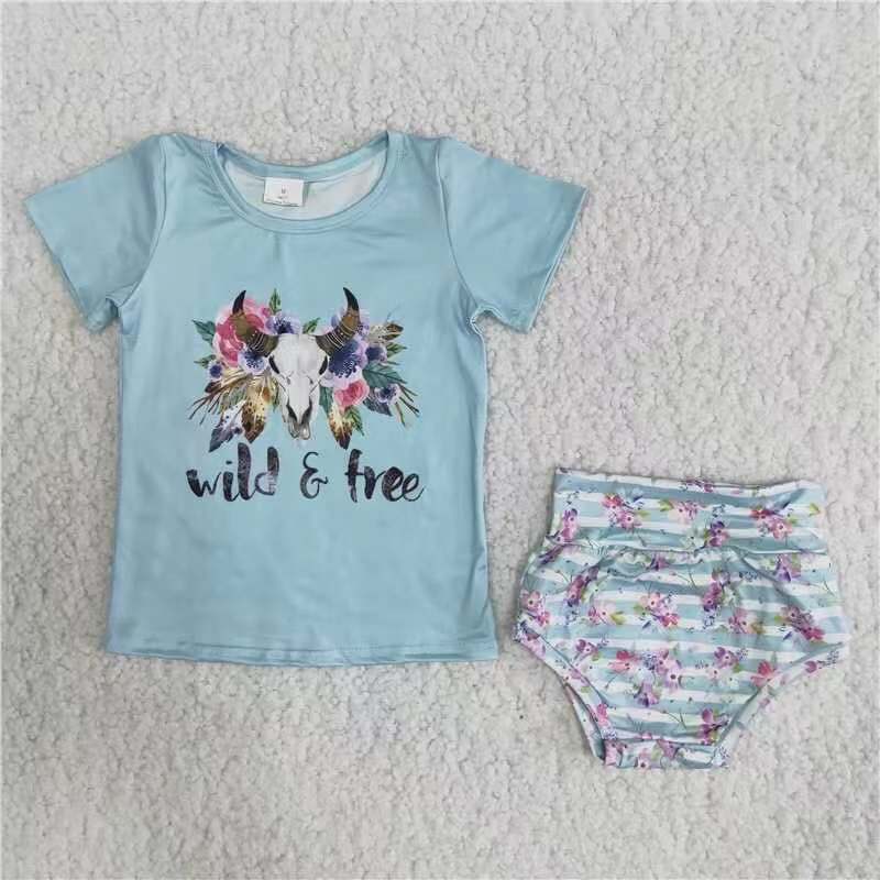 Girls summer bummies set