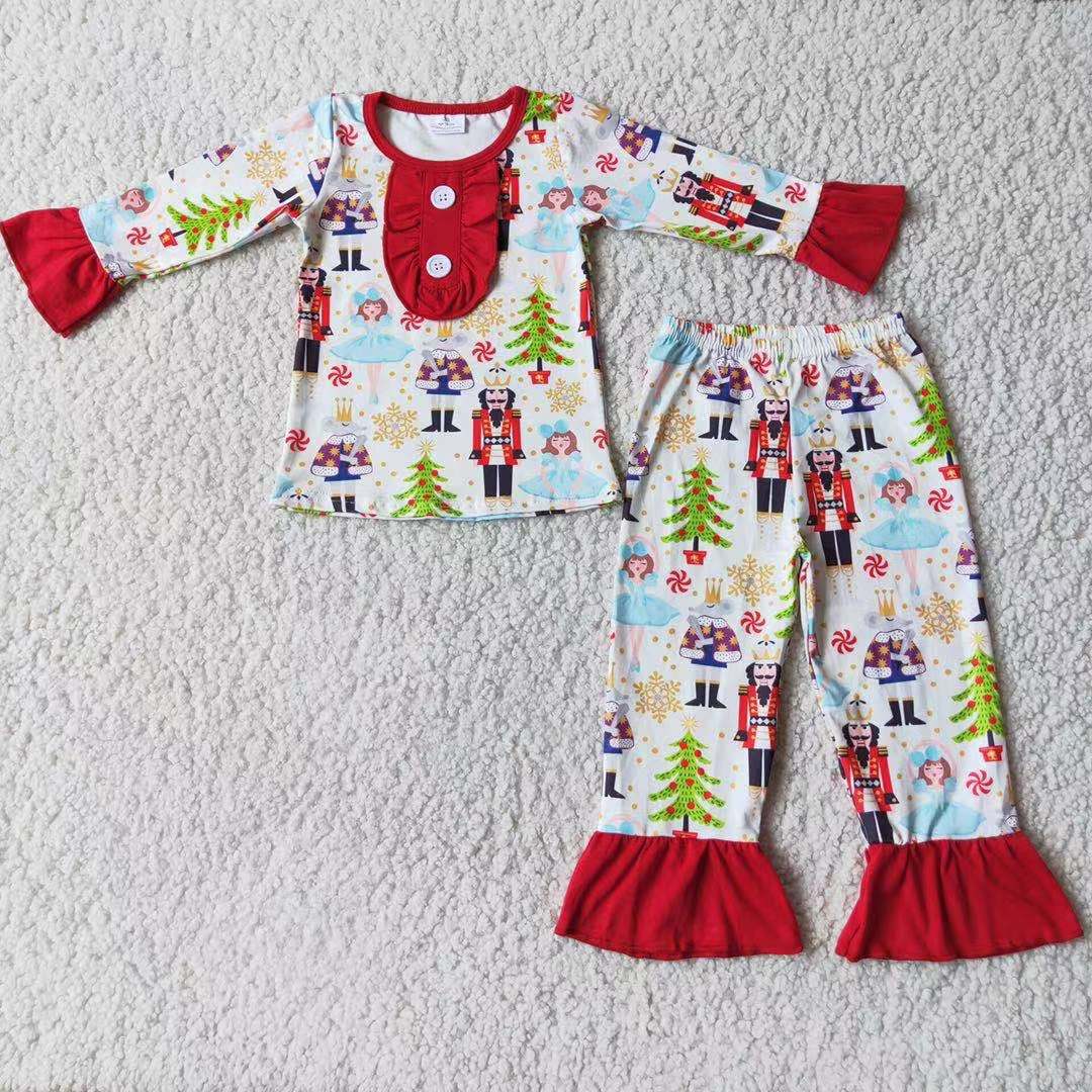 girls long sleeve winter pajama set
