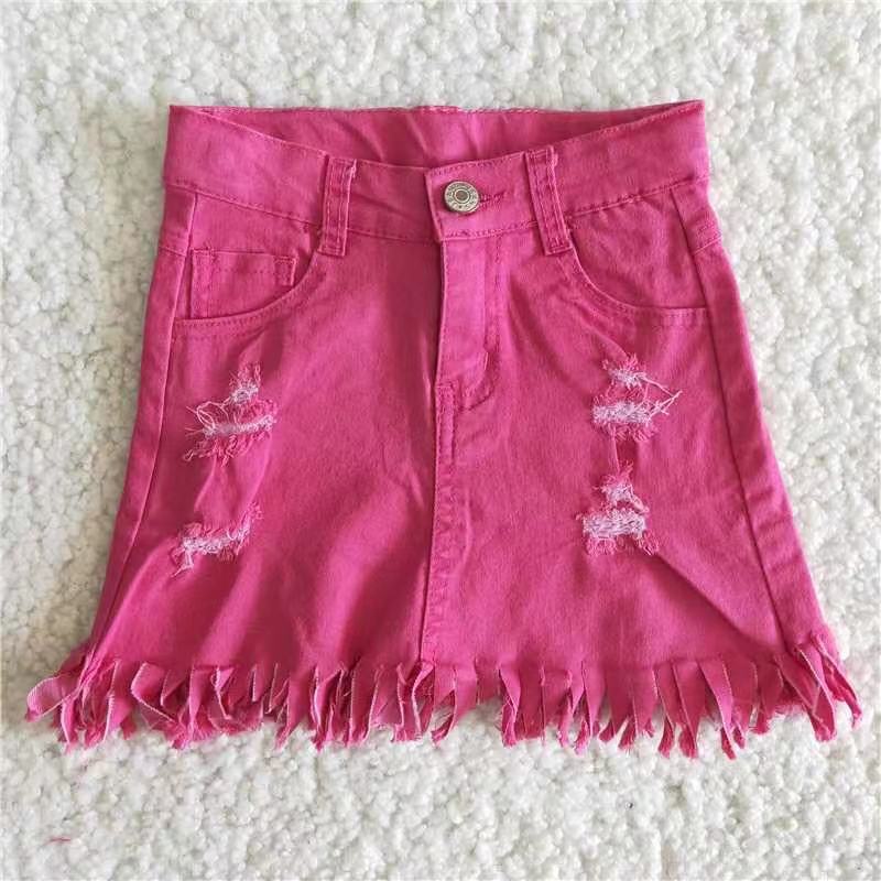 Baby girls pink denim skirt